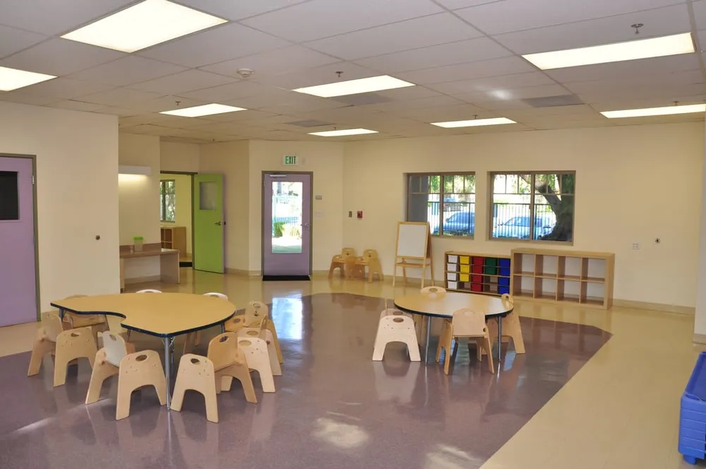 Spacious Kids Planet Sun Valley classroom with child-sized tables and storage